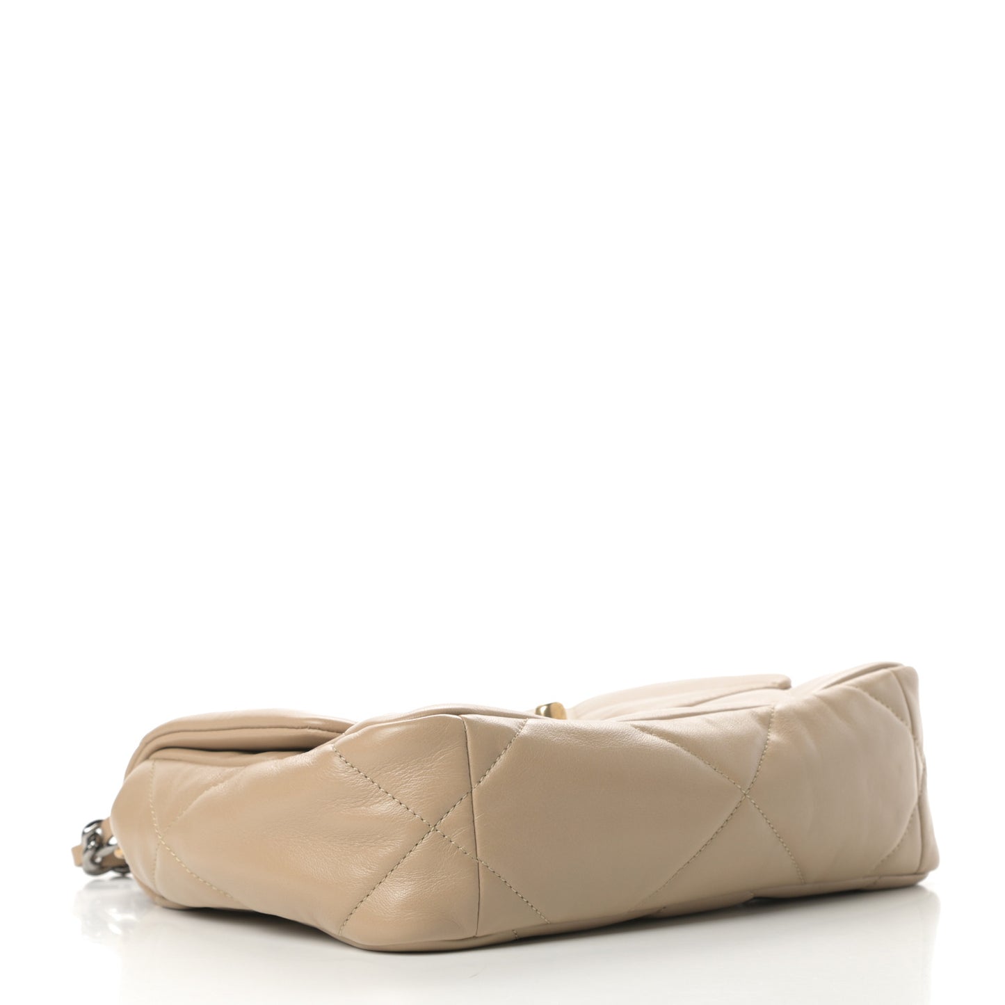 Lambskin Quilted Medium Chanel 19 Flap Dark Beige