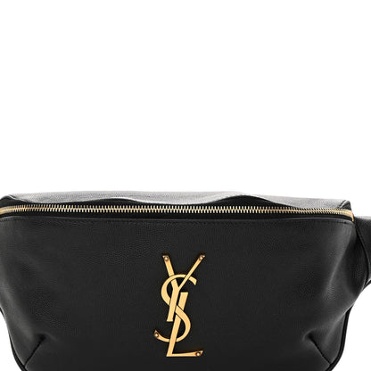 Saint Laurent Grain De Poudre Monogram Belt Bag Black 8 of 14