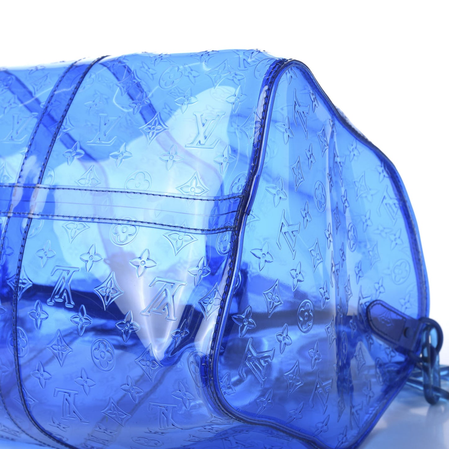 PVC Monogram Keepall Bandouliere 50 Blue