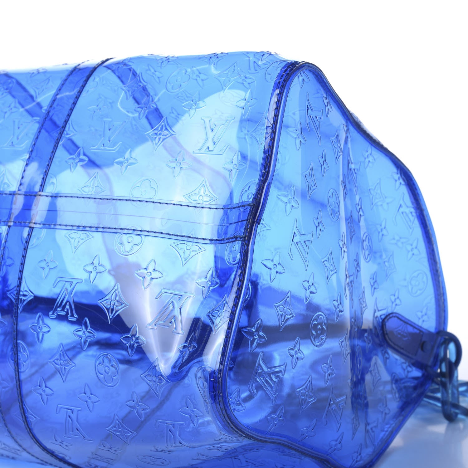 Louis Vuitton PVC Monogram Keepall Bandouliere 50 Blue 6 of 8