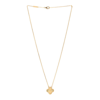 Van Cleef & Arpels 18K Yellow Gold Guilloche Vintage Alhambra Pendant Necklace 3 of 6