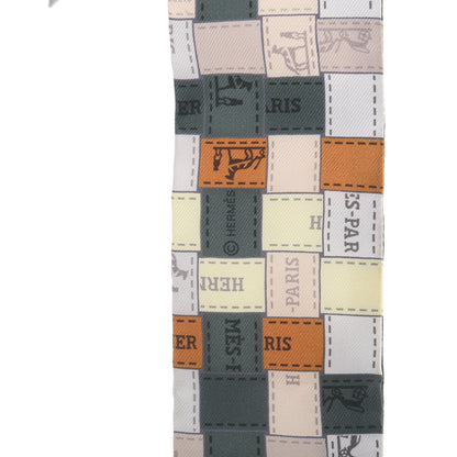 Hermes Silk Bolduc Au Carre Twilly Gris Kaki Ocre 4 of 4
