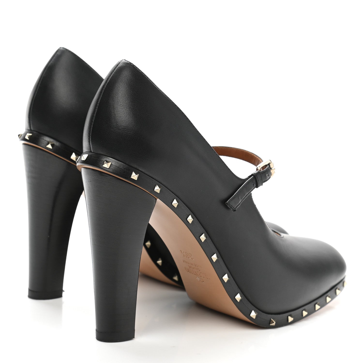 Valentino Garavani Calfskin Soul Rockstud Mary Jane 110mm Pumps 36.5 Black 4 of 9