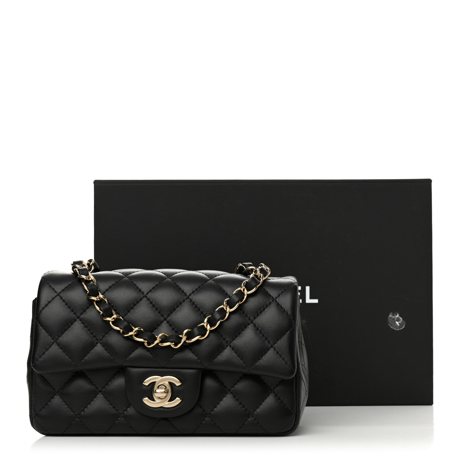 Chanel Lambskin Quilted Mini Rectangular Flap Black 12 of 12