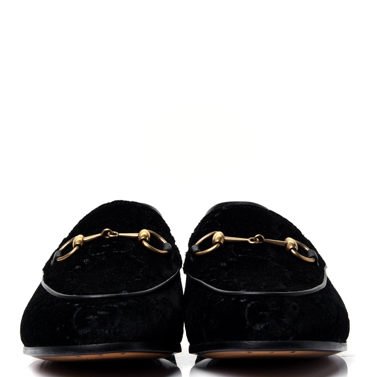 Velvet GG Monogram Horsebit Womens Jordaan Loafers 36 Black