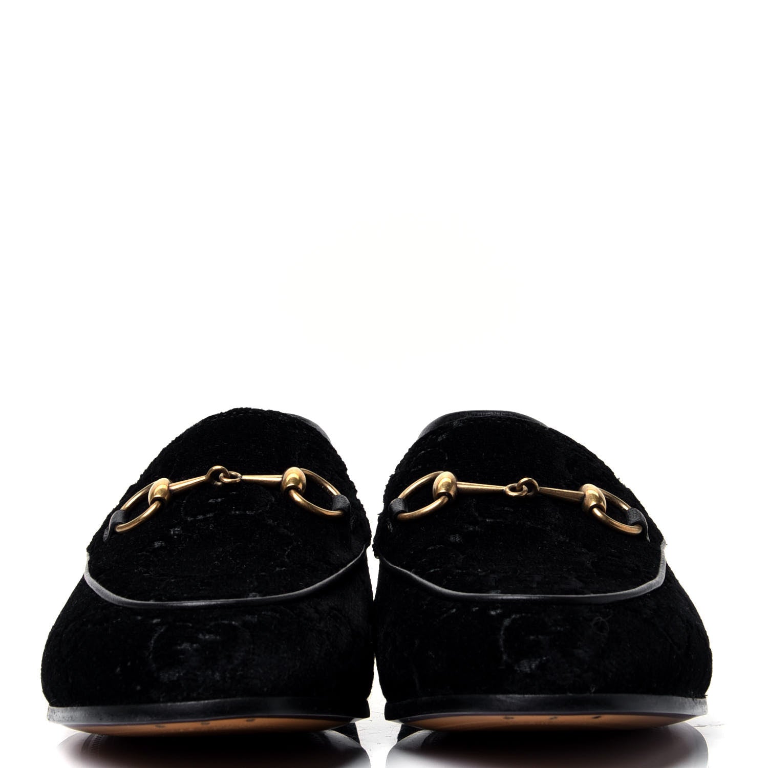 Gucci Velvet GG Monogram Horsebit Womens Jordaan Loafers 36 Black 2 of 10