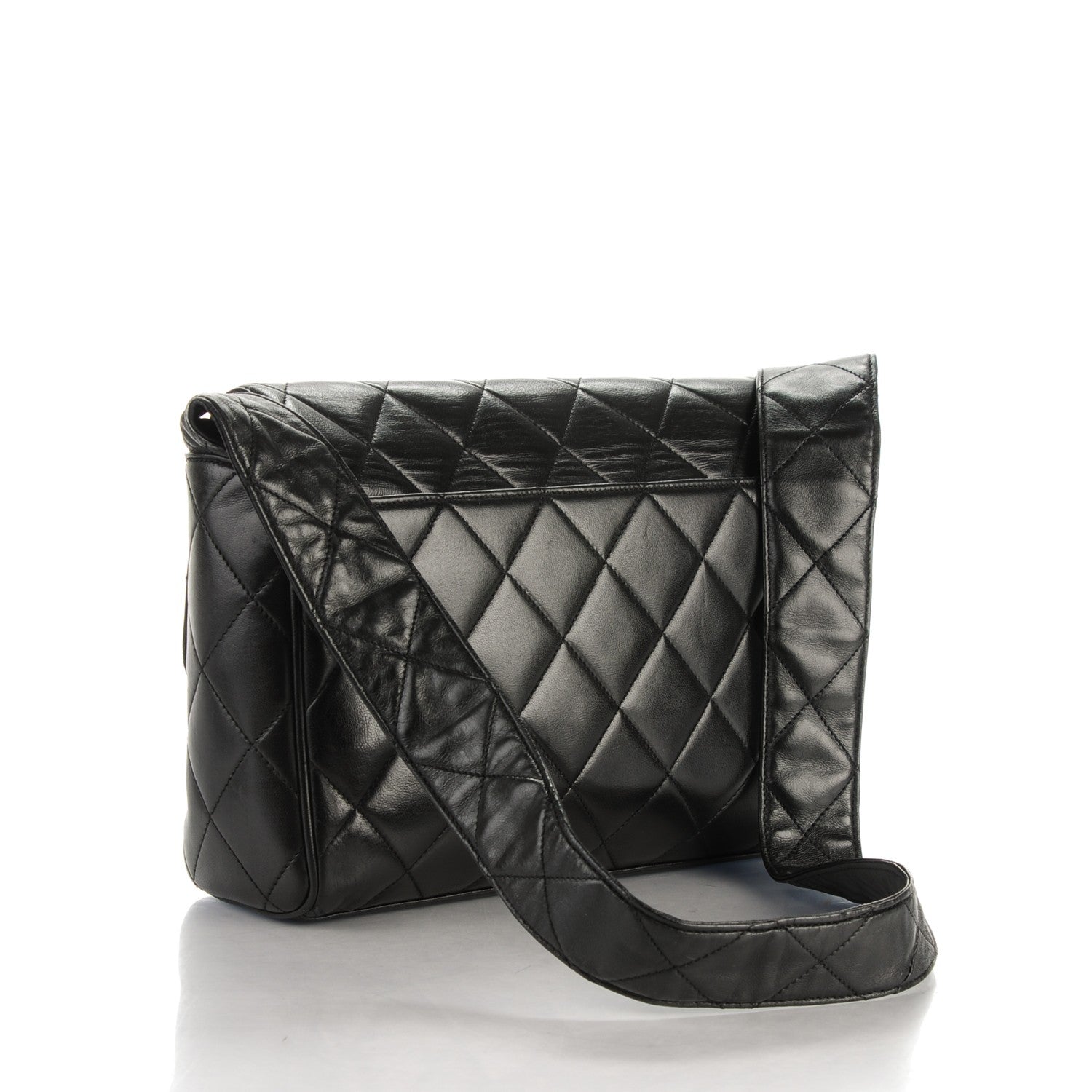 Chanel Lambskin Quilted CC Flap Shoulder Bag Black 3 of 9