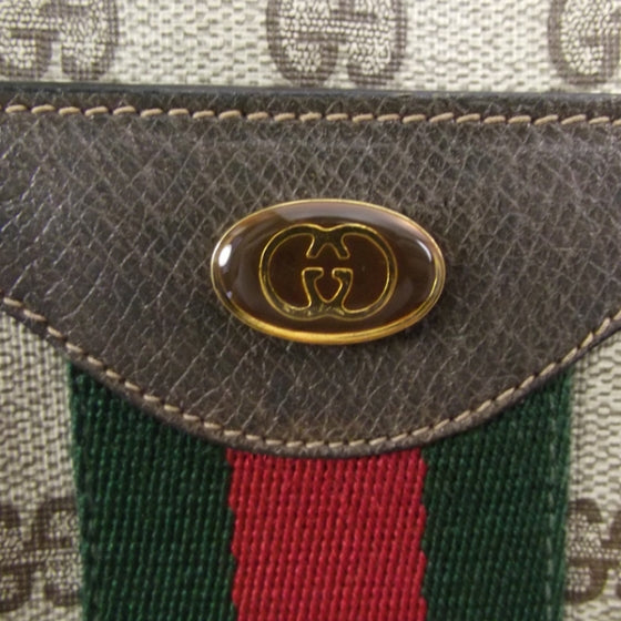 Gucci Monogram Web Shoulder Bag Brown 9 of 10
