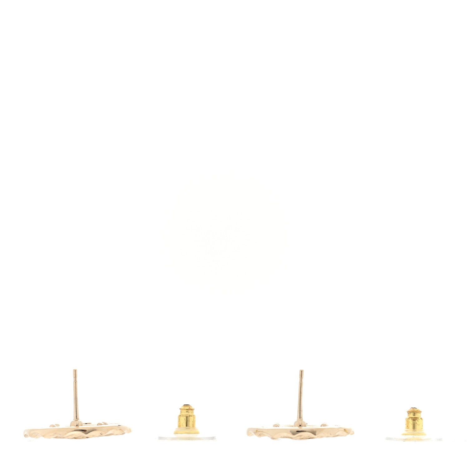 Chanel Crystal CC Round Earrings Gold 3 of 4