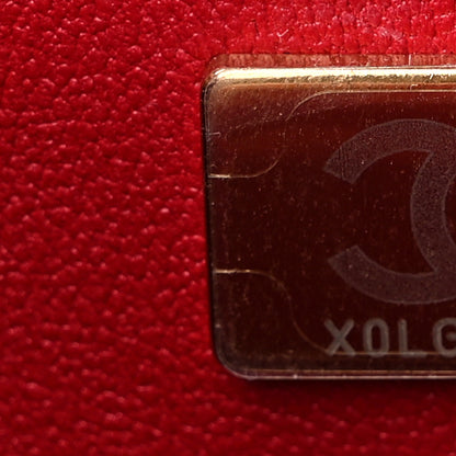Chanel Lambskin Quilted Mini Chain Top Handle Rectangular Flap Red 7 of 9