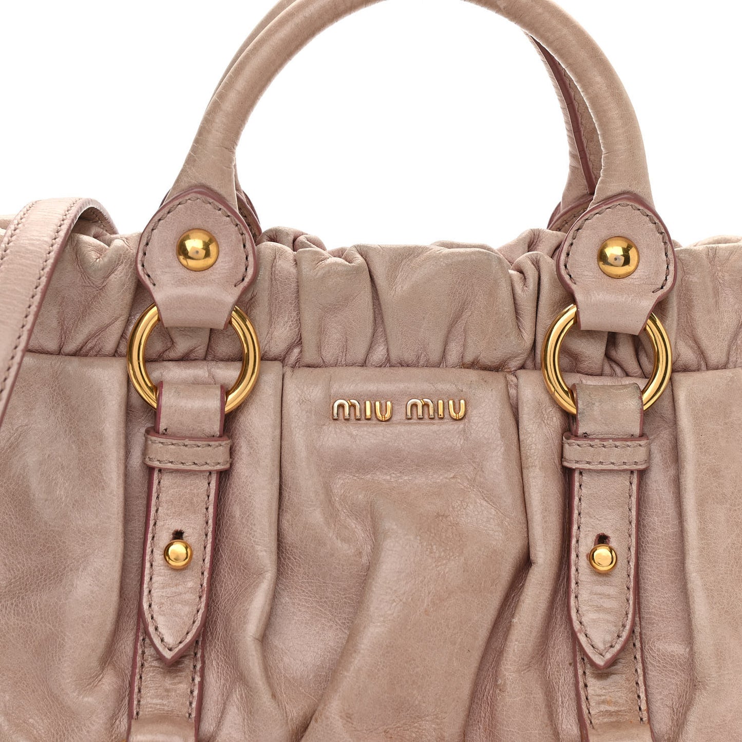 Vitello Lux Gathered Tote Mughetto