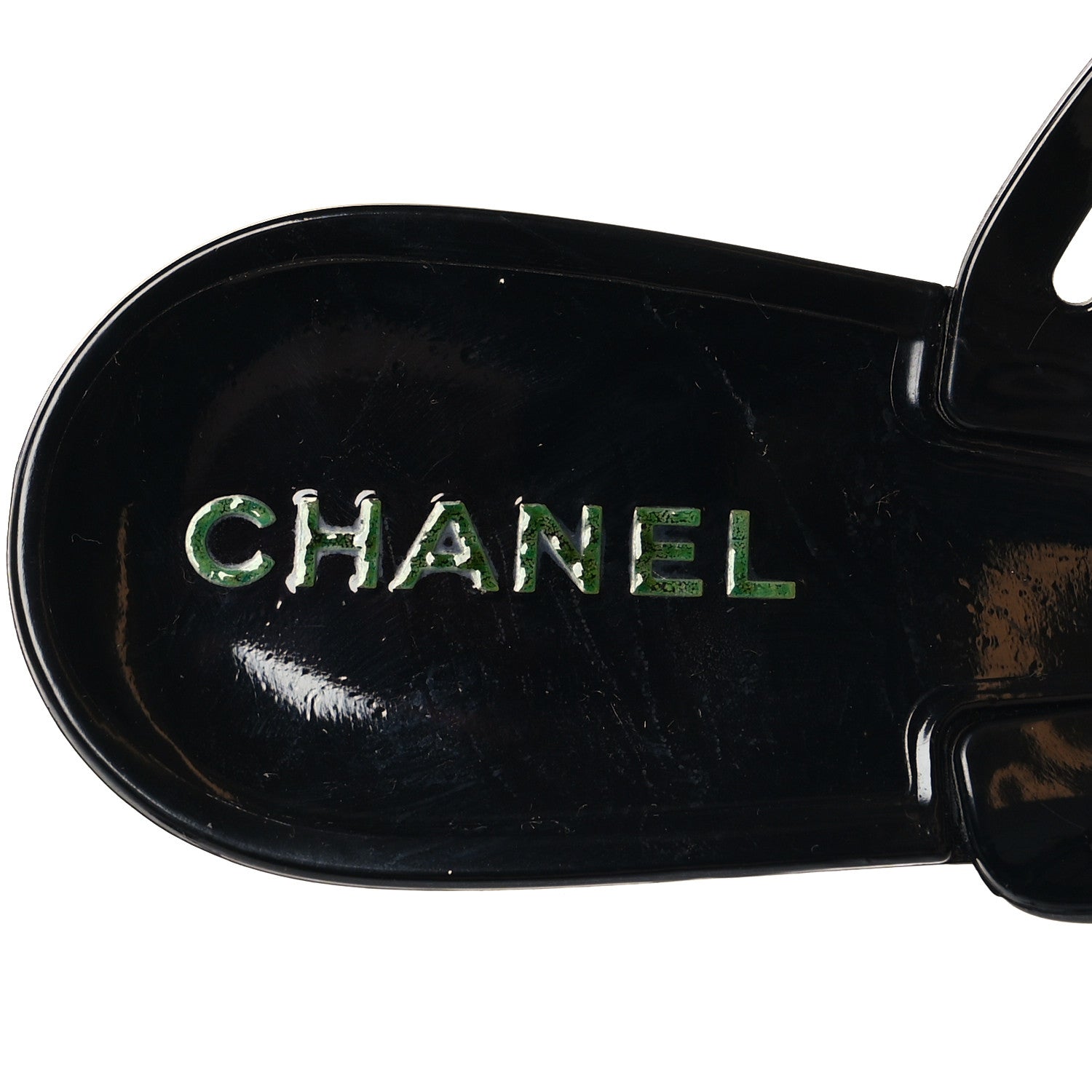 Chanel Jelly Camellia Thong Sandals 39 Black Ivory 7 of 7