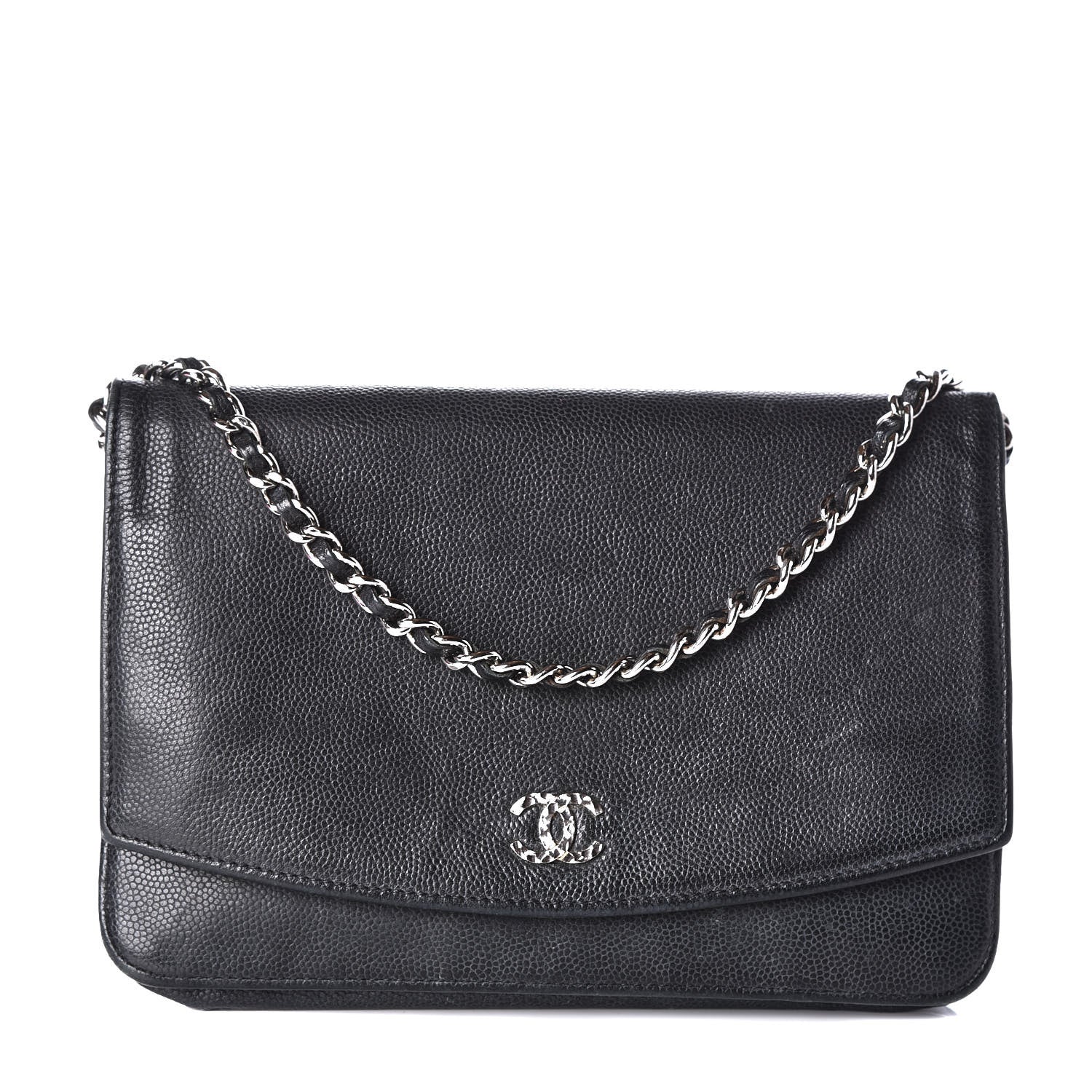 Chanel Caviar Sevruga Wallet On Chain WOC Black 1 of 10