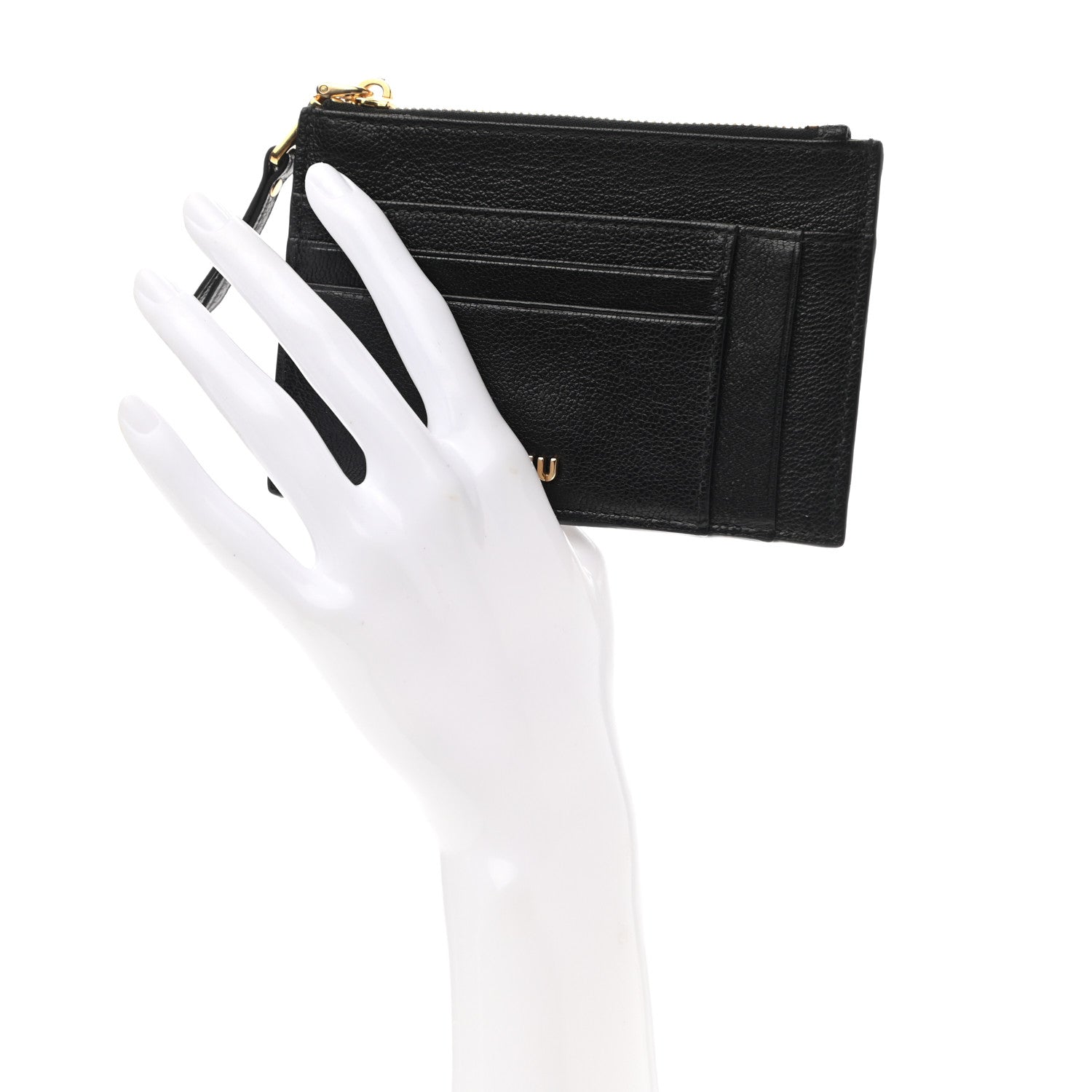 Miu Miu Madras Zip Card Case Black 2 of 8