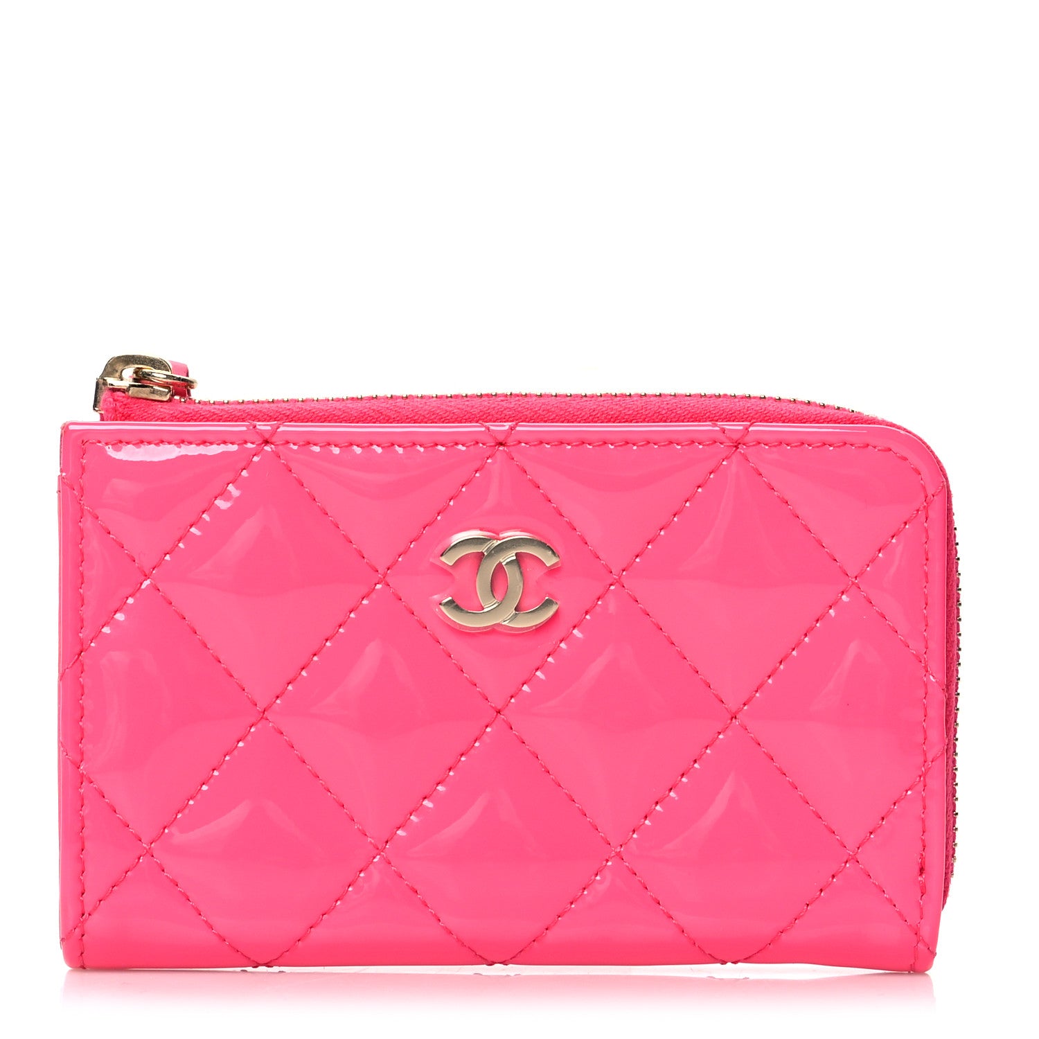 Chanel Patent Quilted Key Holder Case Pink 1 of 8