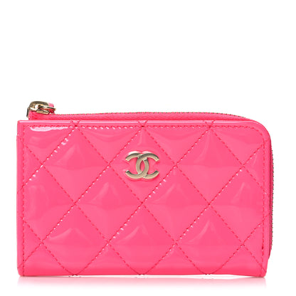 Chanel Patent Quilted Key Holder Case Pink 1 of 8