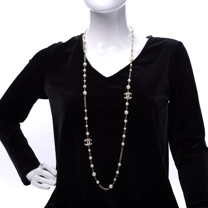 Chanel Pearl CC Long Necklace Gold 2 of 5