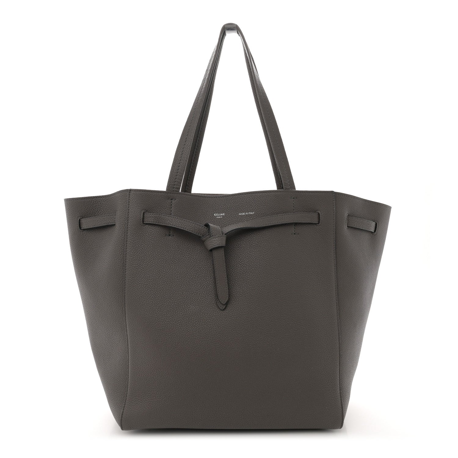Celine Soft Grained Calfskin Small Belt Cabas Phantom Medium Grey 1 of 15