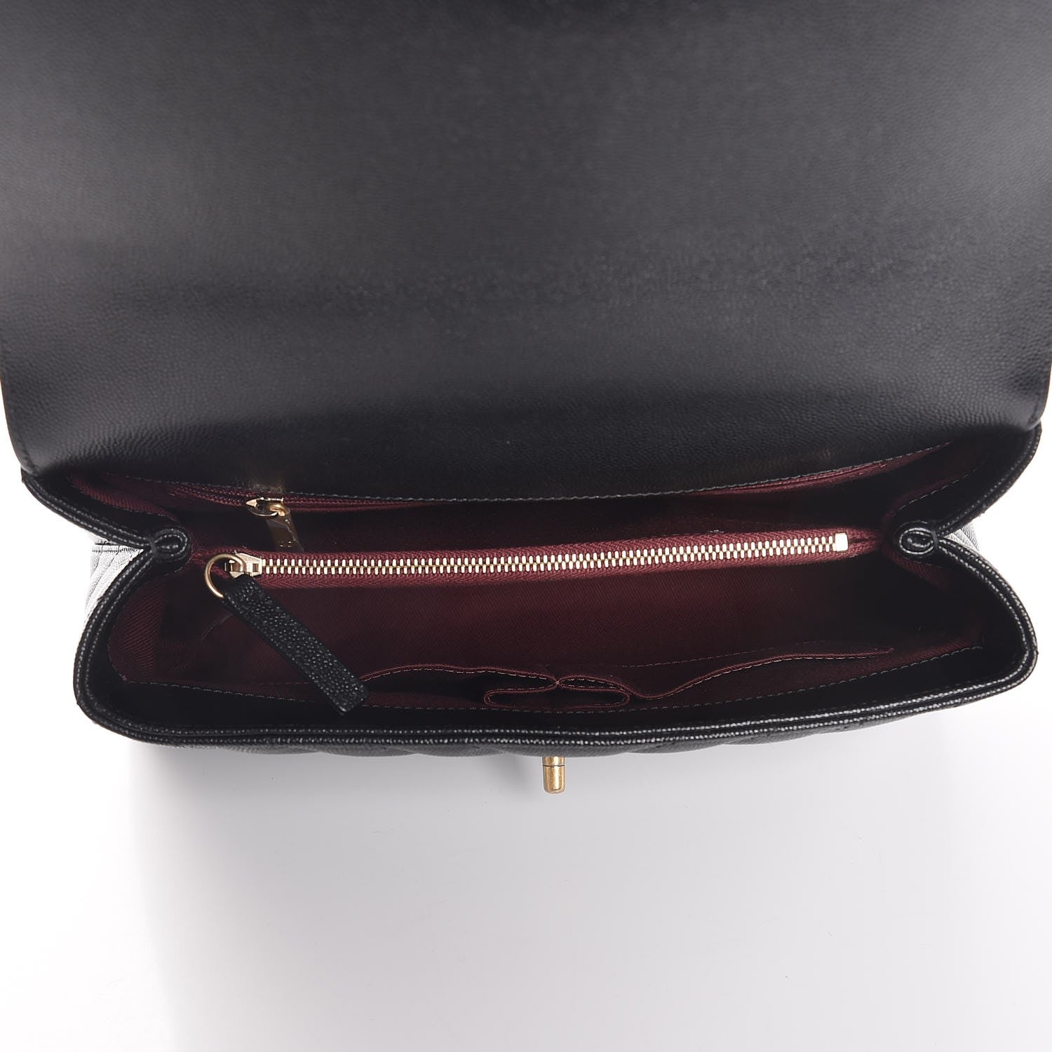 Chanel Caviar Chevron Quilted Small Coco Handle Flap Black 5 of 8