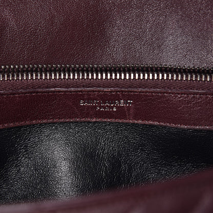 Saint Laurent Sheepskin Matelasse Chevron Monogram Large College Satchel Amaranto 8 of 21