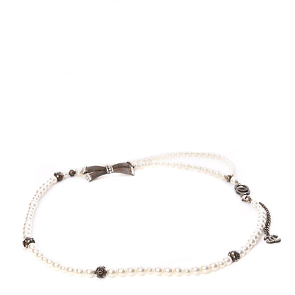 Chanel Pearl Crystal Beaded CC Bow Belt 3 of 5
