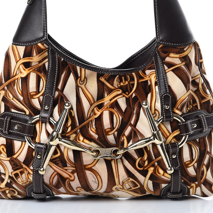Gucci Velvet Large Horsebit 85th Anniversary Hobo Brown 7 of 10