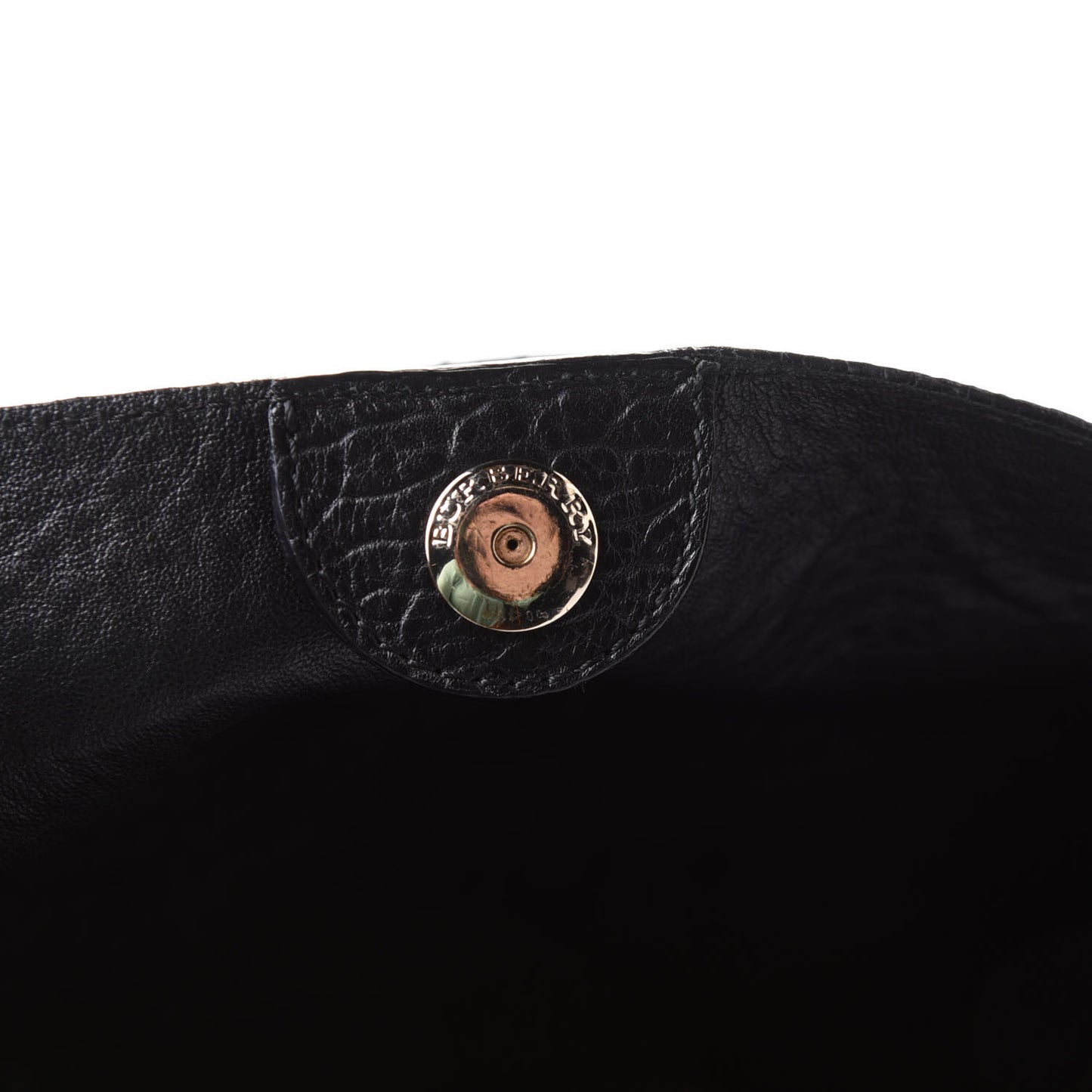 Signature Grain Calfskin Check Embossed Small Canterbury Tote Black