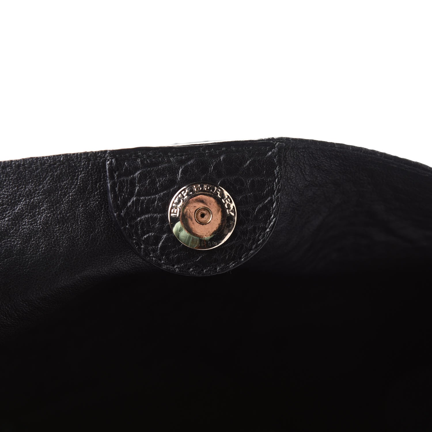 Burberry Signature Grain Calfskin Check Embossed Small Canterbury Tote Black 8 of 14