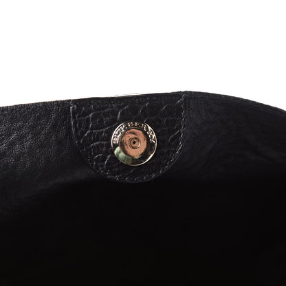 Burberry Signature Grain Calfskin Check Embossed Small Canterbury Tote Black 8 of 14