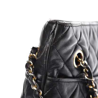 Chanel Lambskin Quilted Shopping Tote Black 13 of 13