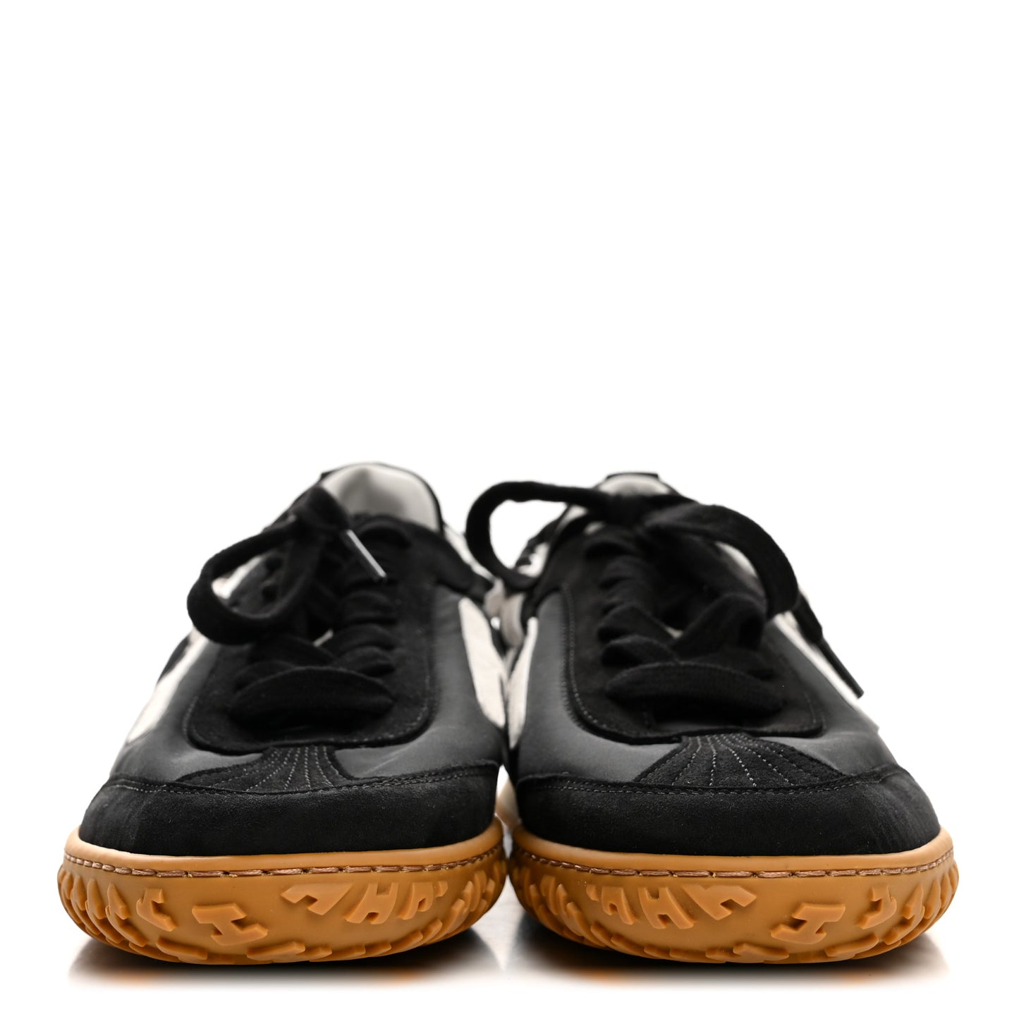 Parachute Fabric Suede Goatskin Jet Sneakers 38.5 Black White