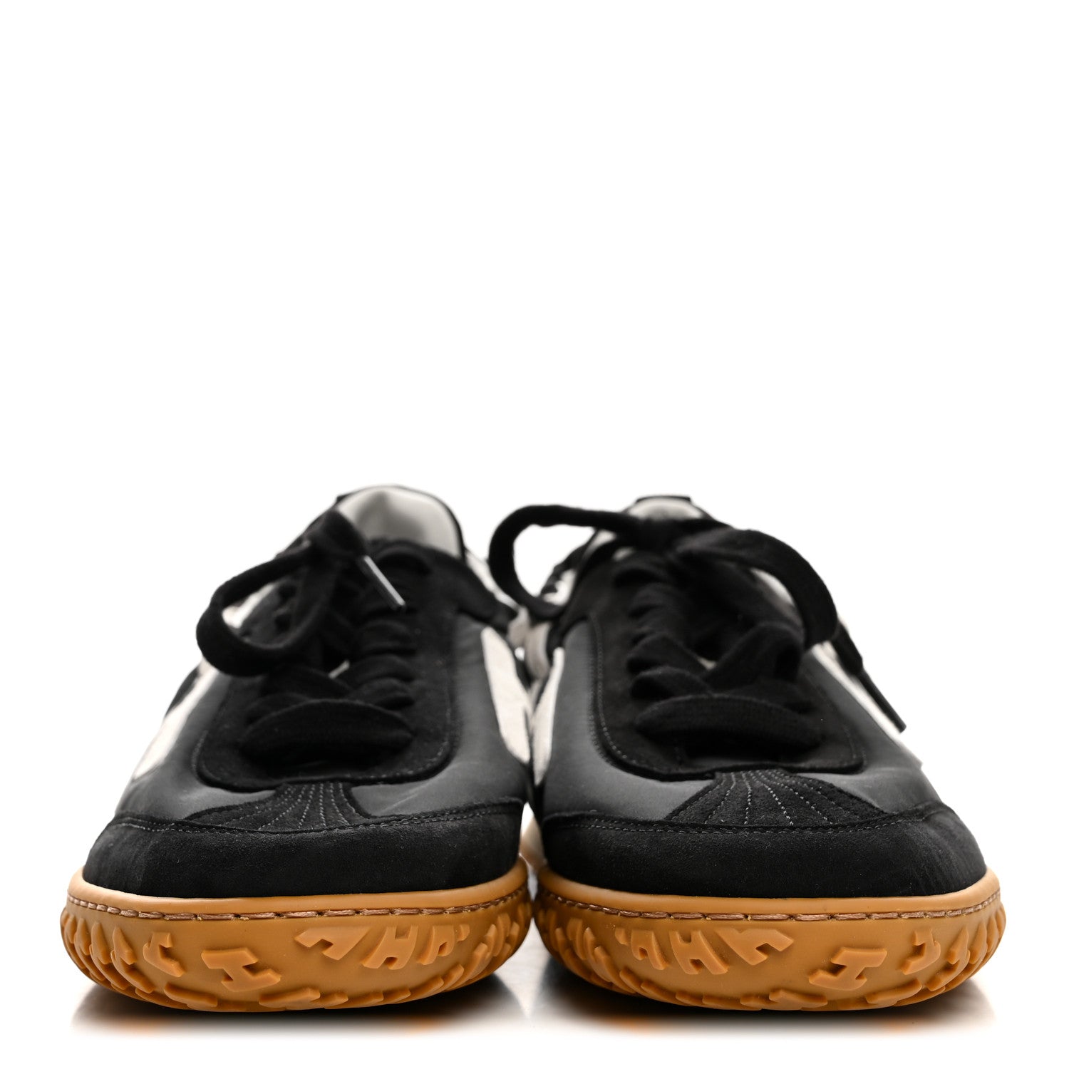 Hermes Parachute Fabric Suede Goatskin Jet Sneakers 38.5 Black White 3 of 9