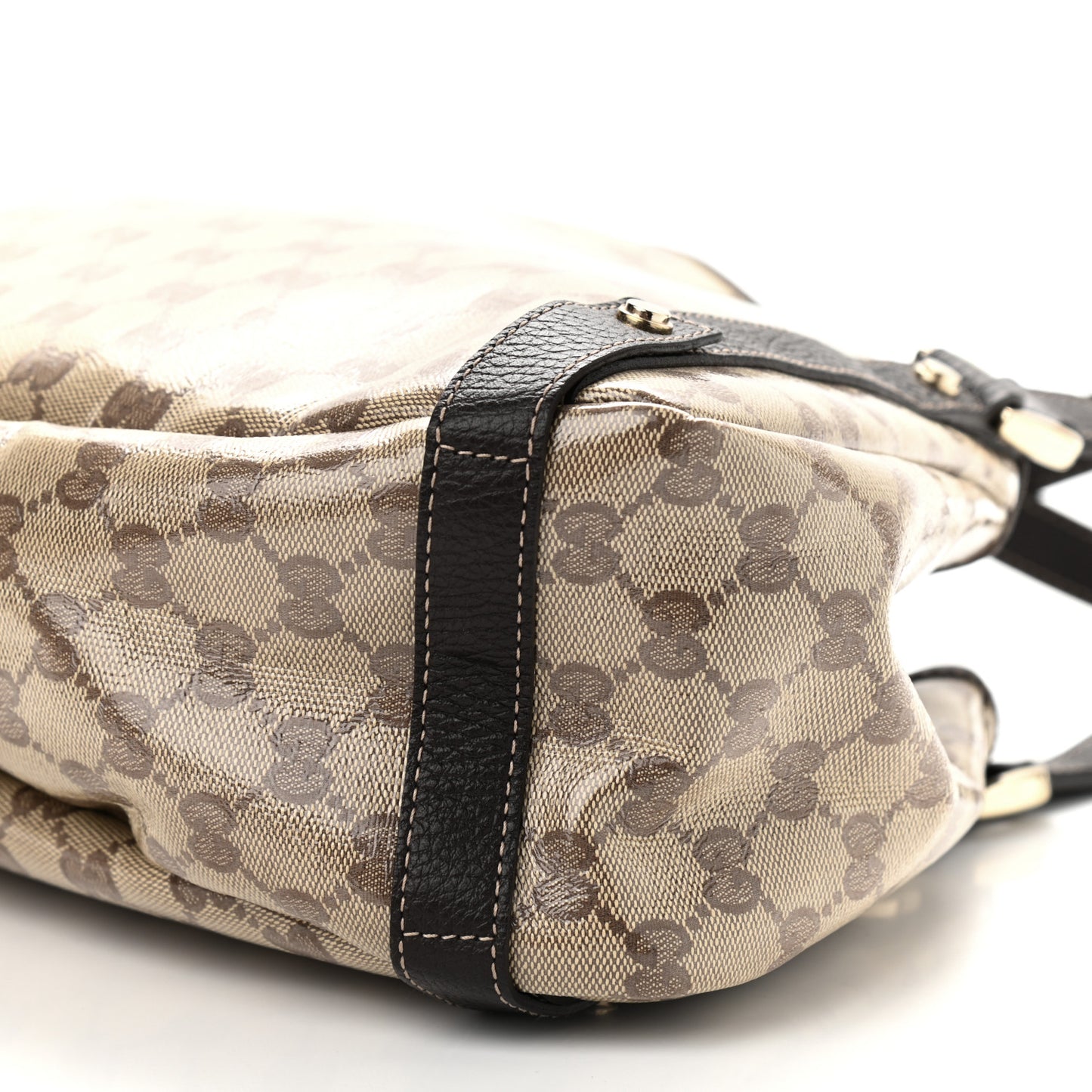 Crystal Monogram Medium Abbey Shoulder Bag Dark Brown