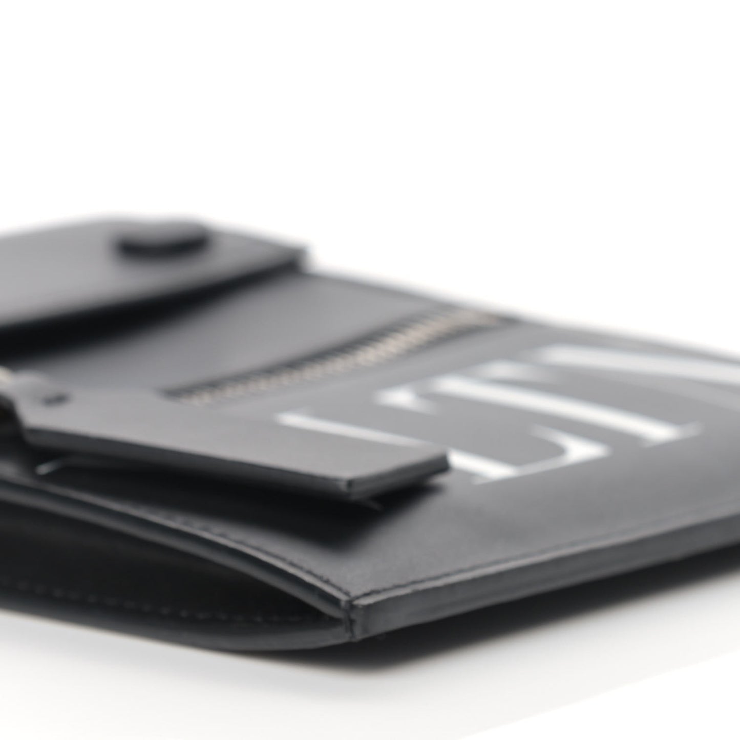 Calfskin VLTN Neck Strap Wallet Black