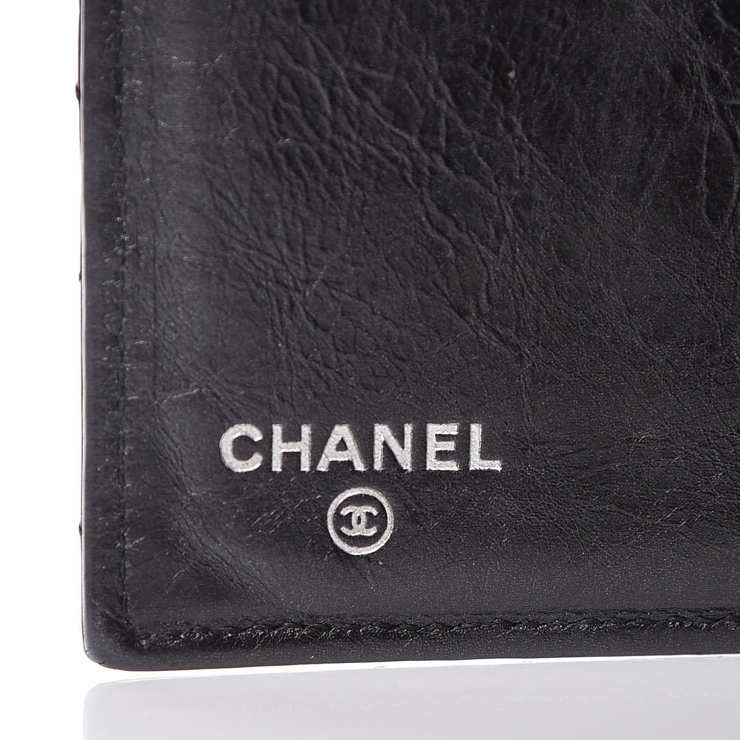 Metallic Aged Calfskin Quilted Reissue Long Flap Wallet So Black