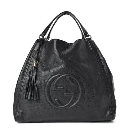 Gucci Pebbled Calfskin Large Soho Shoulder Bag Black 1 of 10