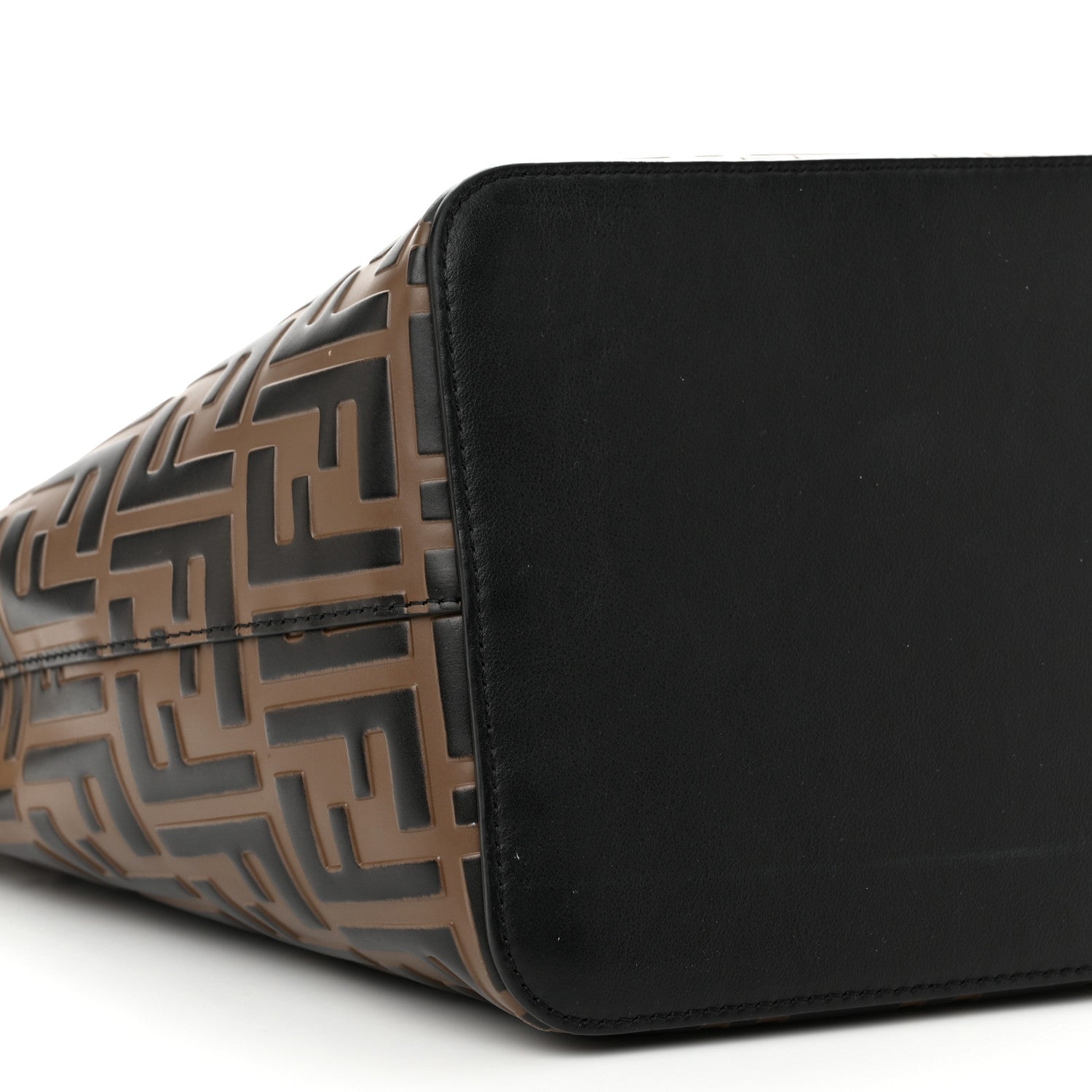 Fendi Vitello Grace F is Fendi Bi-Color FF 1974 Embossed Grande Mon Tresor Bucket Bag Maya Black Fragola 8 of 12