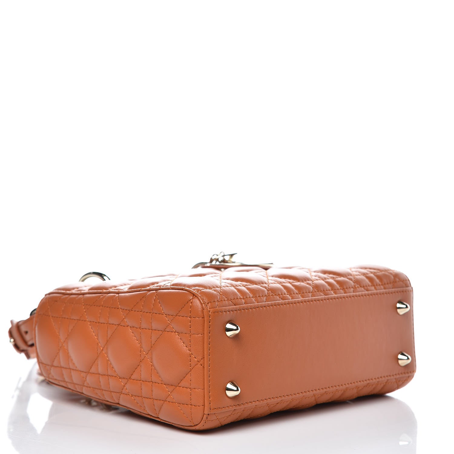 Christian Dior Lambskin Cannage Small Lucky Badges My Lady Dior Orange 5 of 9