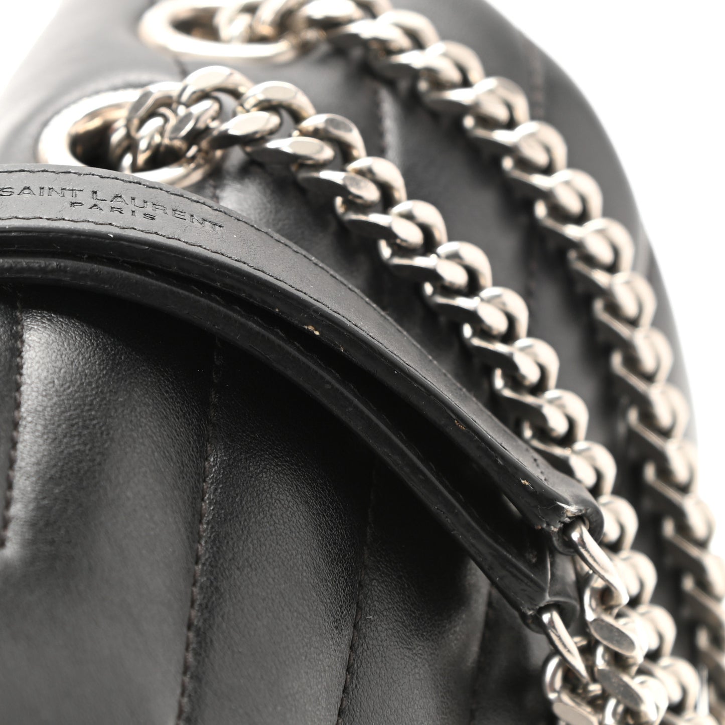 Calfskin Y Quilted Monogram Medium Loulou Satchel Black