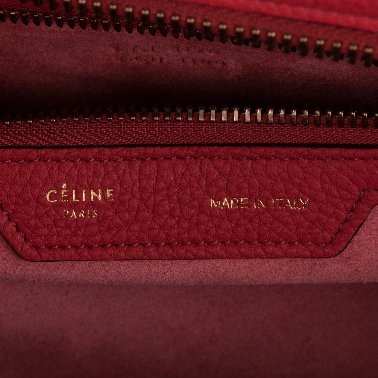 Celine Baby Drummed Calfskin Mini Luggage Red 6 of 6