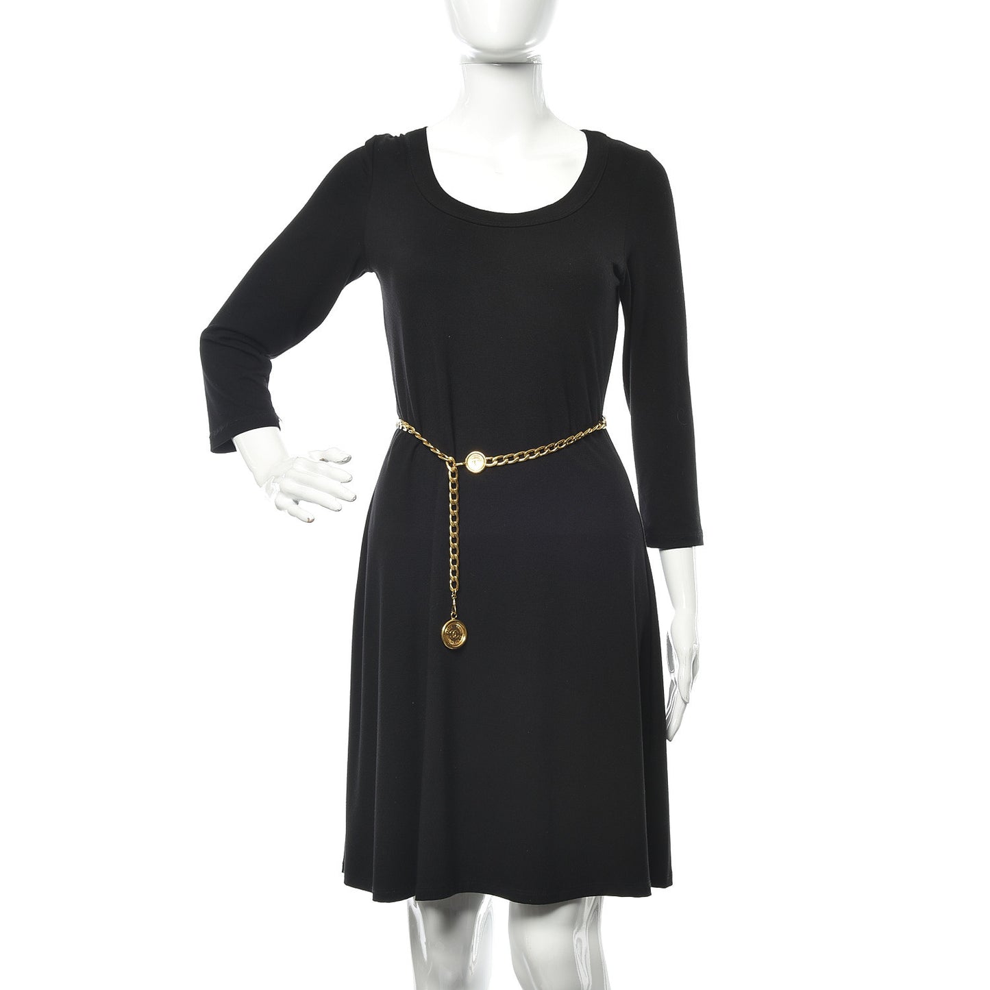 Metal Chain CC Medallion Belt Gold
