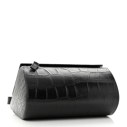 Givenchy Calfskin Crocodile Embossed Medium Pandora Box Crossbody Bag Black 4 of 10