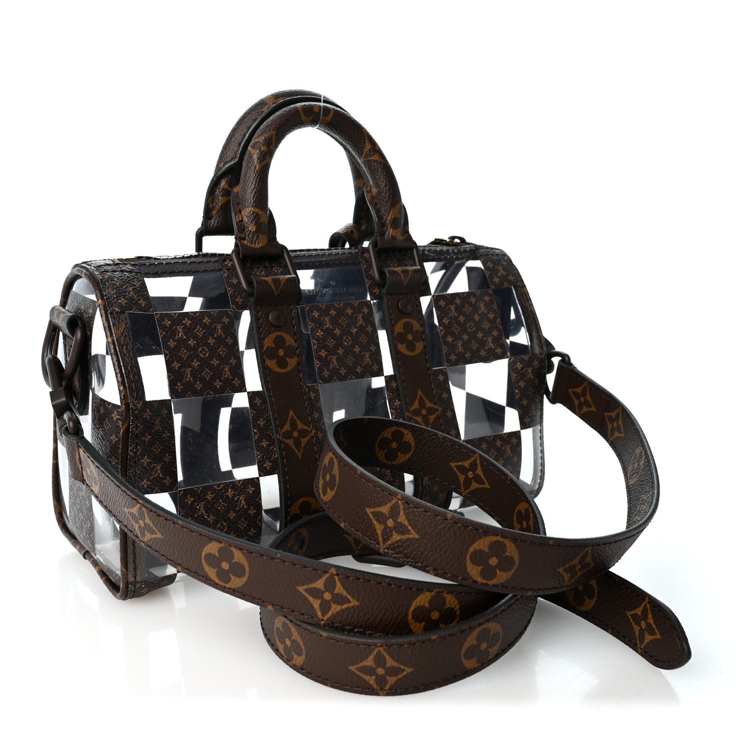 PVC Monogram Chess Keepall Bandouliere 25