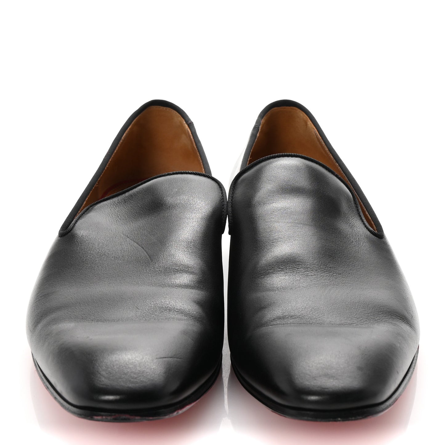 Mens Calfskin Brosse Dandelion Flat Loafers 41.5 Black