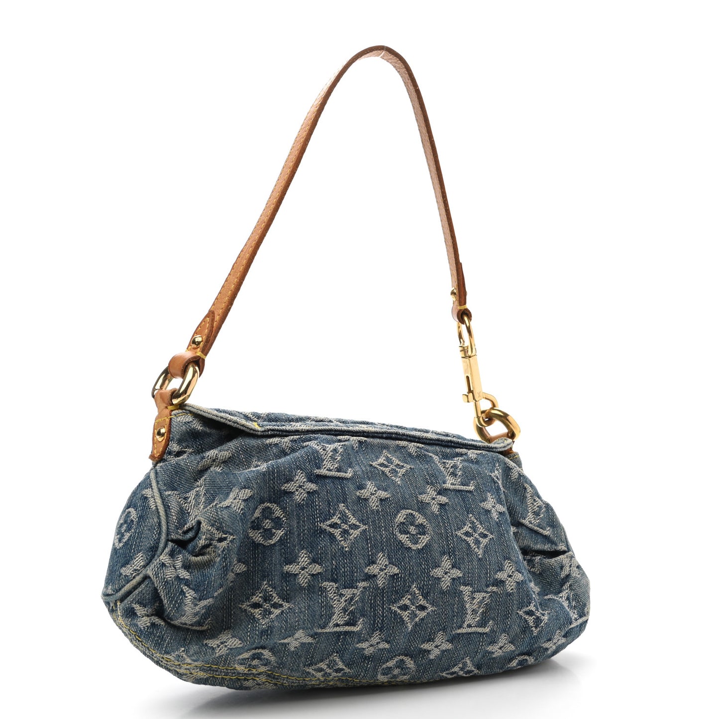 Monogram Denim Mini Pleaty Blue