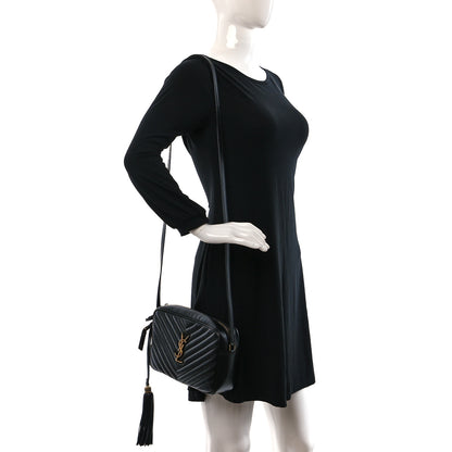 Saint Laurent Calfskin Matelasse Monogram Lou Camera Bag Black 2 of 9