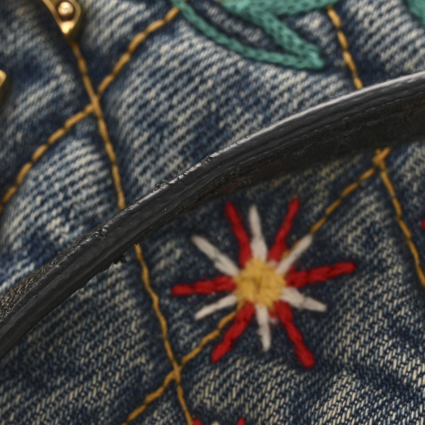 Denim Matelasse Quilted Summer Embroidered Classic Monogram Camera Bag Blue