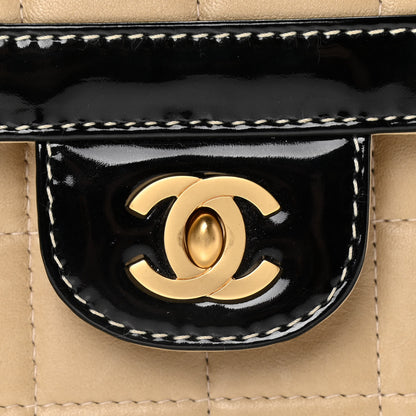 Chanel Lambskin Patent East West Chocolate Bar Flap Beige 12 of 15