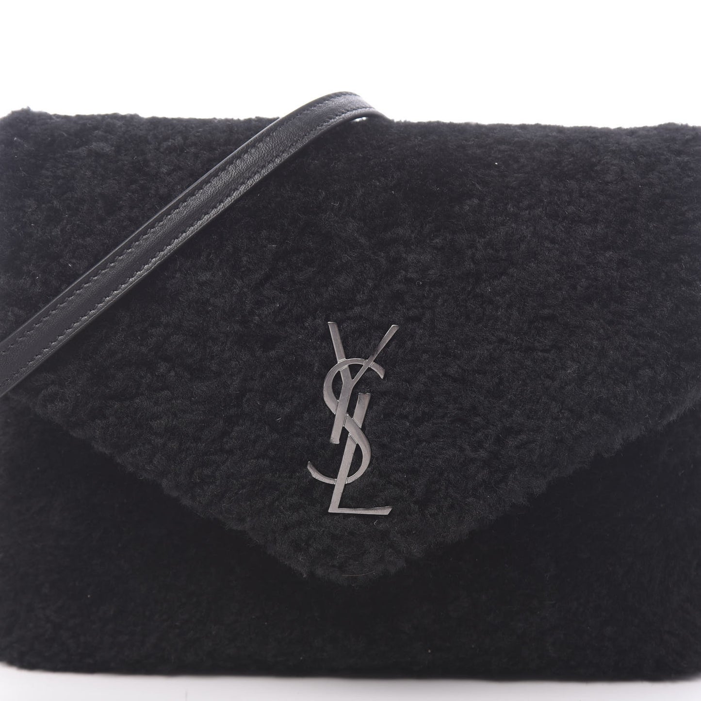 Shearling Toy Loulou Shoulder Bag Black
