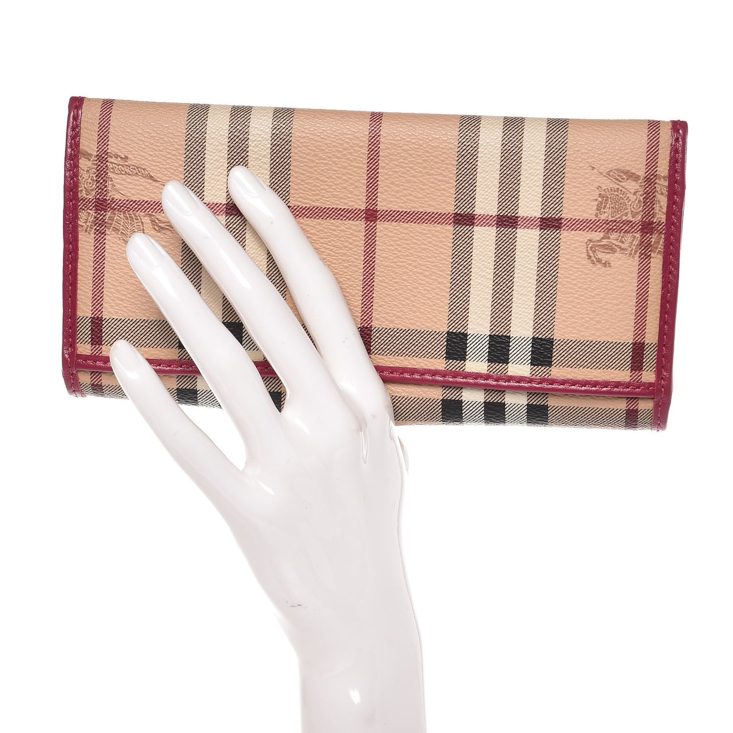 Haymarket Check Continental Wallet Bright Rhubarb Pink